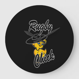 Rugby Chick #4 Large Clock