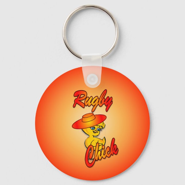 Rugby Chick #5 Key Ring (Front)