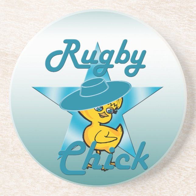 Rugby Chick #7 Coaster (Front)