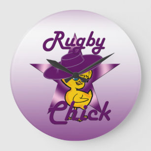 Rugby Chick #9 Large Clock