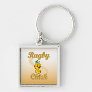 Rugby Chick Key Ring