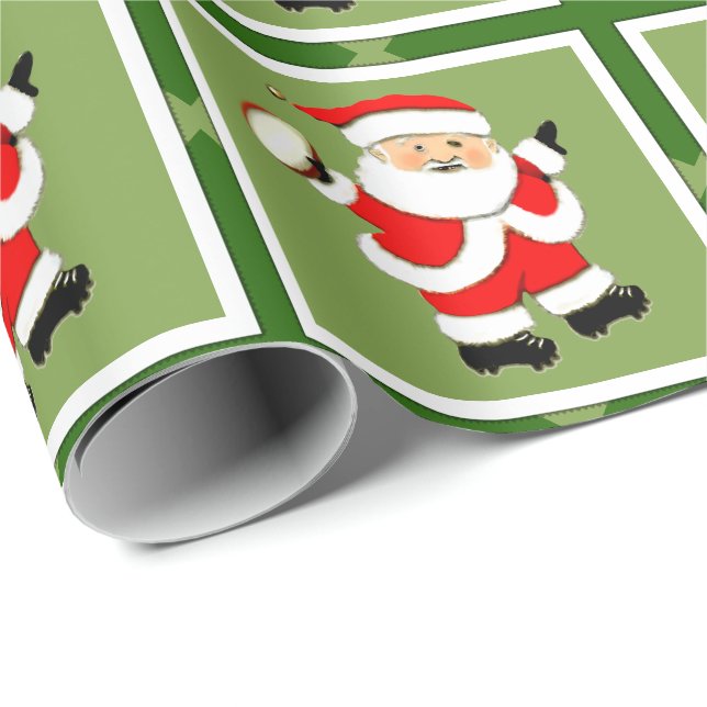 Rugby Christmas Gift Wrapping Paper (Roll Corner)