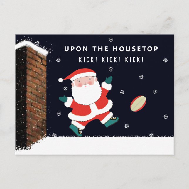 Rugby Christmas Holiday Cards (Front)