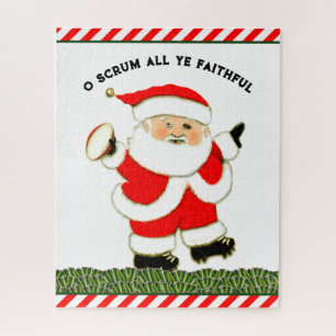 Rugby Christmas Holiday Gift Jigsaw Puzzle