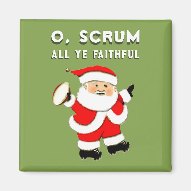 Rugby Christmas Stocking Stuffers Magnet (Front)