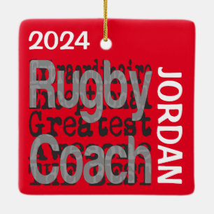 Rugby Coach Extraordinaire CUSTOM Ceramic Ornament