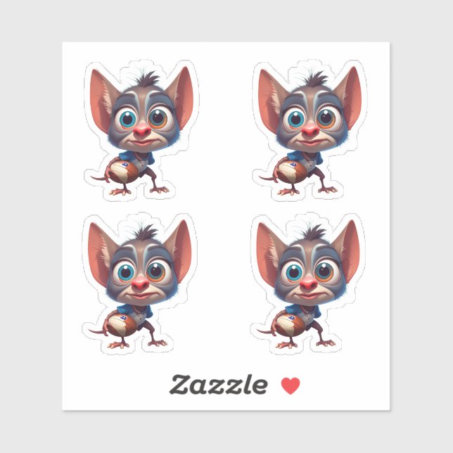 Rugby Creature Custom-Cut Vinyl Stickers (Sheet)