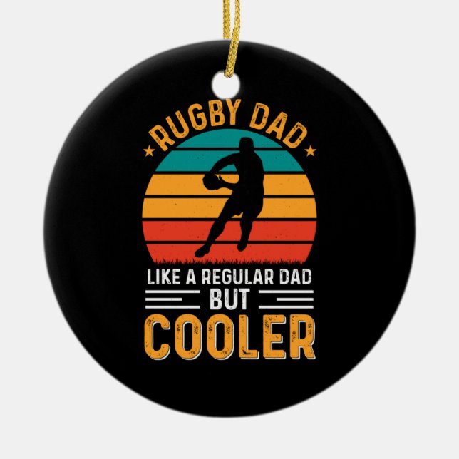 Rugby Dad Ceramic Ornament (Front)