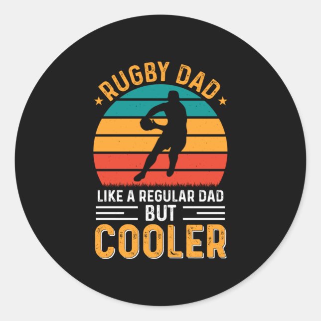 Rugby Dad Classic Round Sticker (Front)