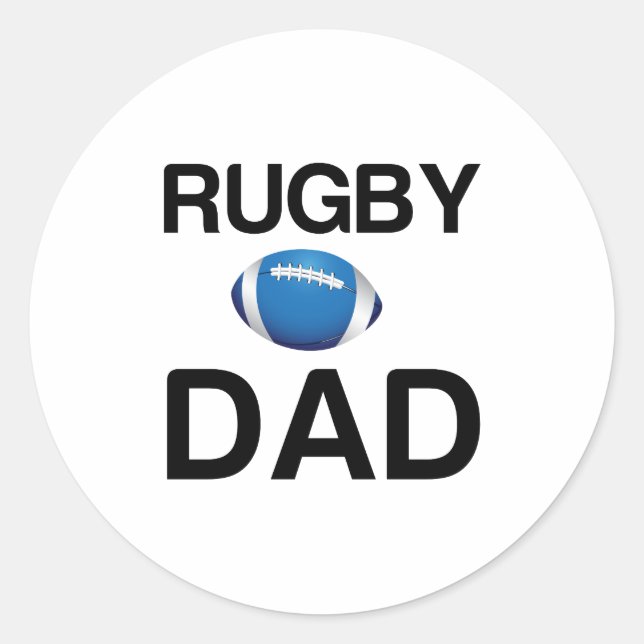 RUGBY DAD CLASSIC ROUND STICKER (Front)