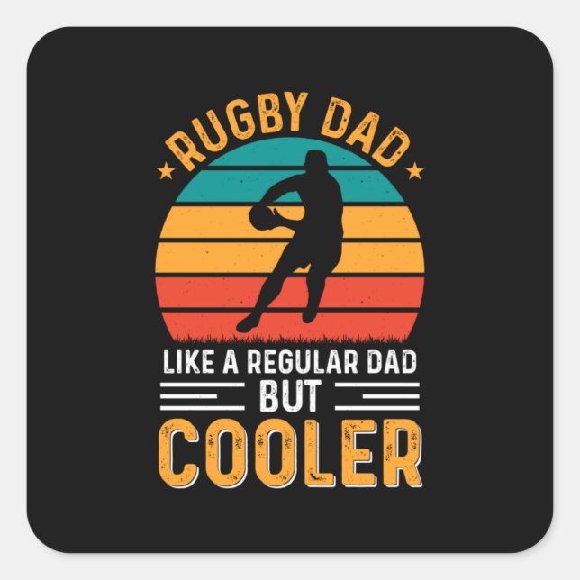 Rugby Dad Square Sticker (Front)