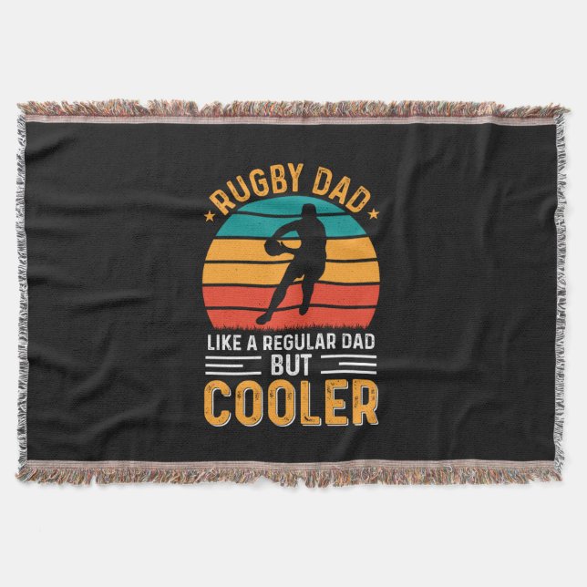 Rugby Dad Throw Blanket (Front)
