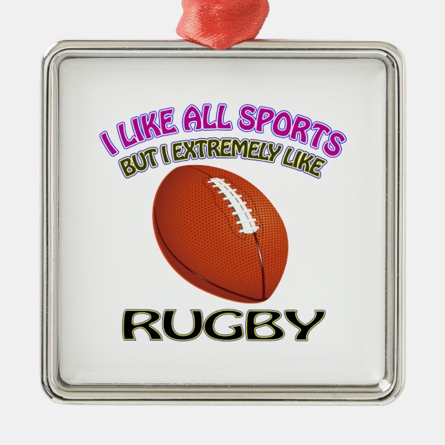 Rugby designs metal ornament (Front)
