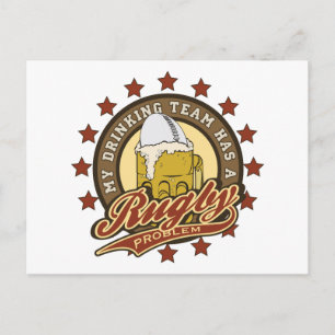 Rugby Drinking Team Postcard
