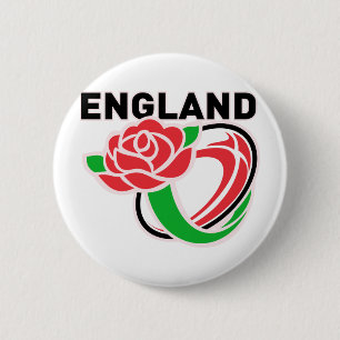 Rugby England English Rose Ball 6 Cm Round Badge