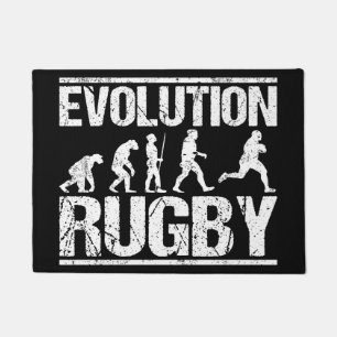 Rugby Evolution Monkeys Grunge for Rugby Player Doormat
