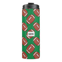 Rugby / Football Pattern custom monogram tumbler