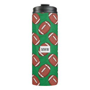 Rugby / Football Pattern custom monogram tumbler