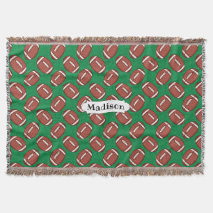 Rugby / Football Pattern custom name throw blanket