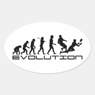 Rugby Football Sport Evolution Art Oval Sticker