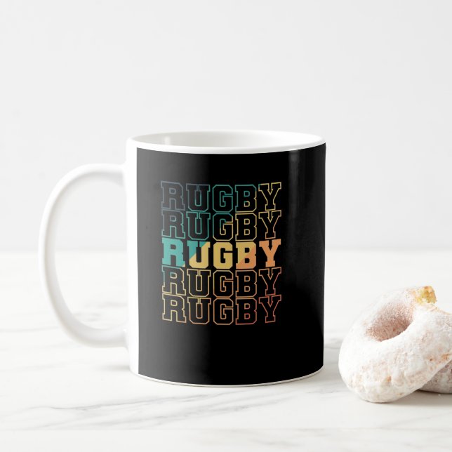 Rugby Football Sport Spieler Fans Coffee Mug (With Donut)