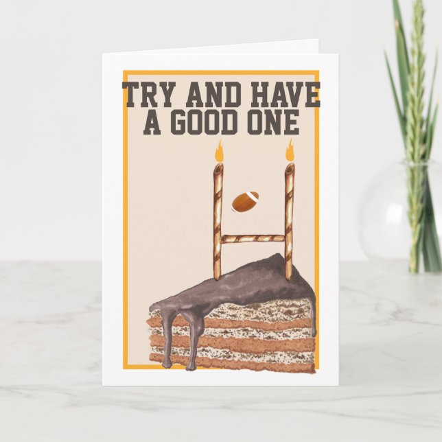 Rugby Game Try And Have A Good One Sports Birthday Card (Front)