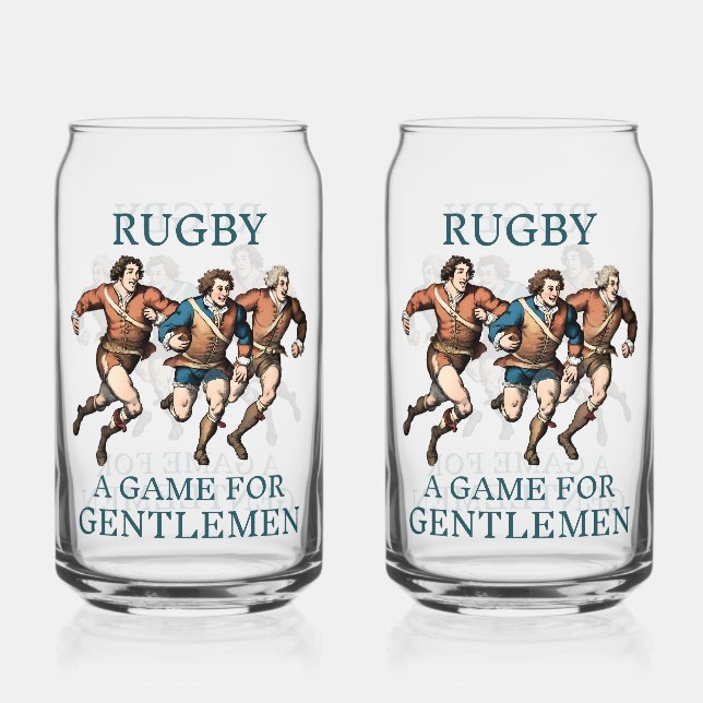Rugby Gentlemen Printed 16oz Can Glasses (Front)