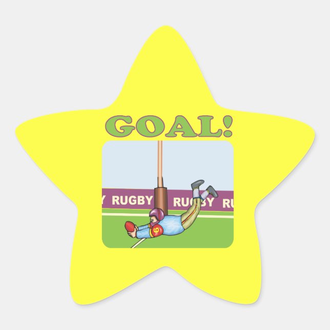 Rugby Goal 2 Star Sticker (Front)
