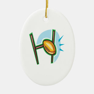 Rugby Goal Ceramic Ornament