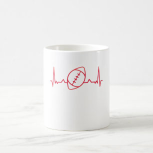 Rugby Heartbeat Sports Xmas Gift Coffee Mug