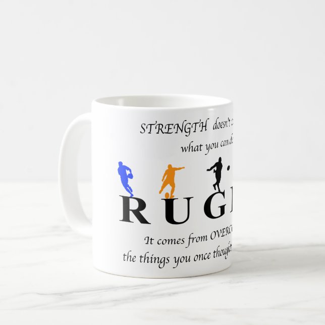 Rugby Inspirational Quote Coffee Mug (Front Left)
