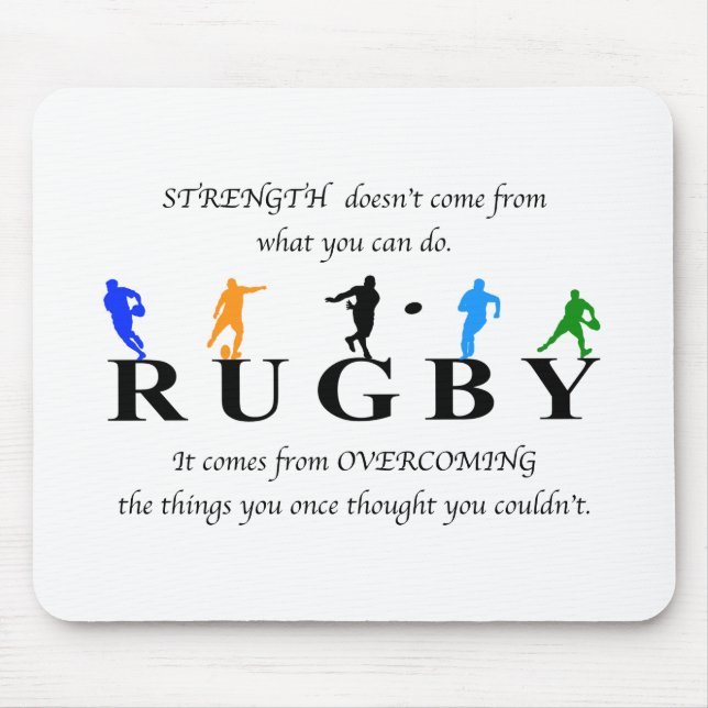 Rugby Inspirational Quote Mouse Pad (Front)