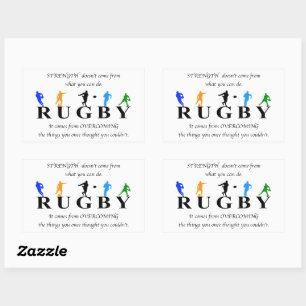 Rugby Inspirational Quote Rectangular Sticker