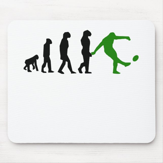 Rugby Kick Evolution (Green) Mouse Pad (Front)