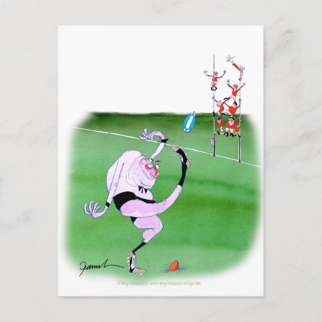 rugby kick, tony fernandes postcard (Front)