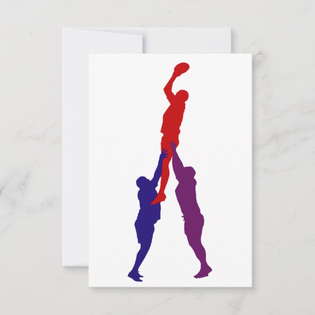 Rugby Lineout Invitations (Front)