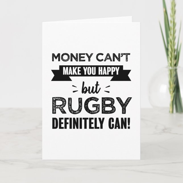 Rugby makes you happy Funny Gift Card (Front)