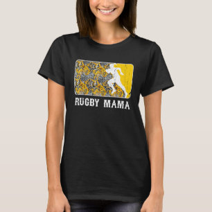 Rugby Mama Leopard  Women Mother's Day Vintage T-Shirt