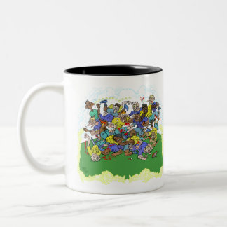 Rugby match Two-Tone coffee mug