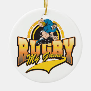 Rugby My Game Ceramic Ornament