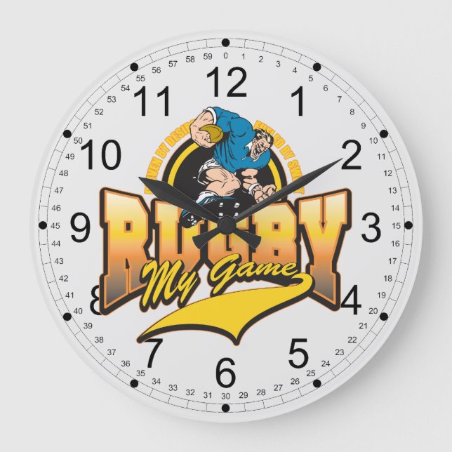 Rugby My Game Large Clock (Front)