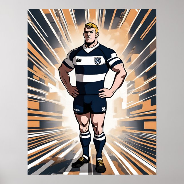 Rugby Player Art Print (Front)