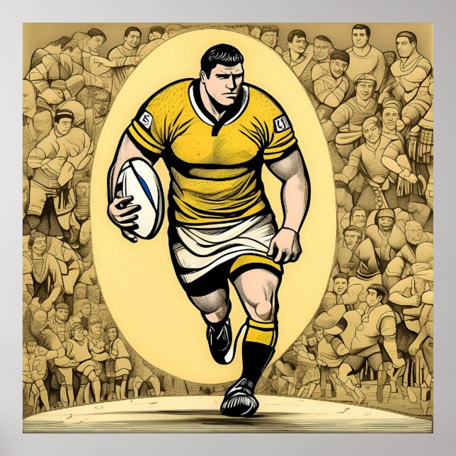 Rugby Player Art Print (Front)