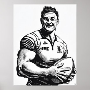 Rugby Player - Art Print