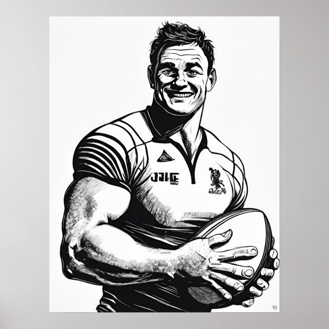 Rugby Player - Art Print (Front)
