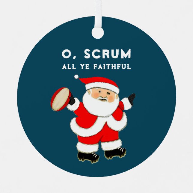 Rugby Player Christmas Collectible Metal Tree Decoration (Front)