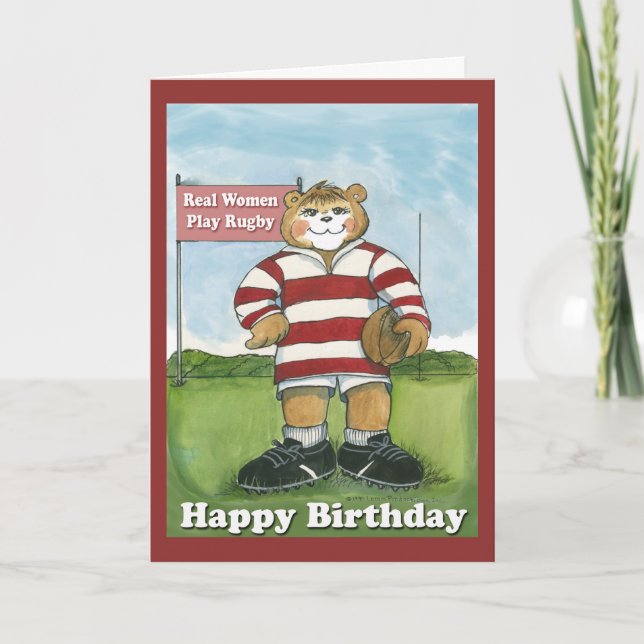 Rugby Player - Female Birthday Card (Front)