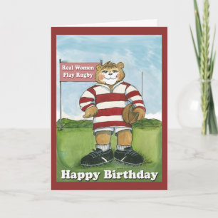 Rugby Player - Female Birthday Card