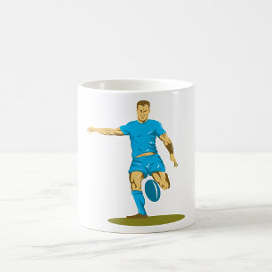 Rugby Player Kicking A Ball Mug