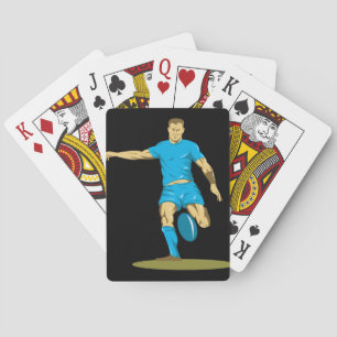 Rugby Player Kicking Ball Athletic Sports Playing Cards